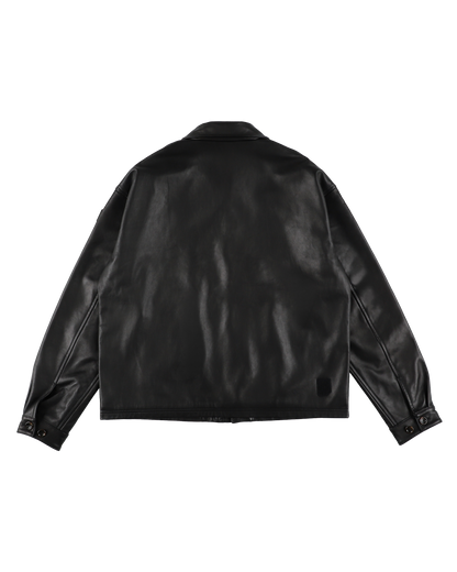 LOOP FRONT LEATHER JACKET