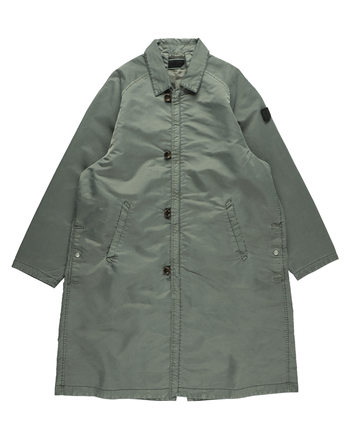LOOP FRONT NYLON COAT OLIVE