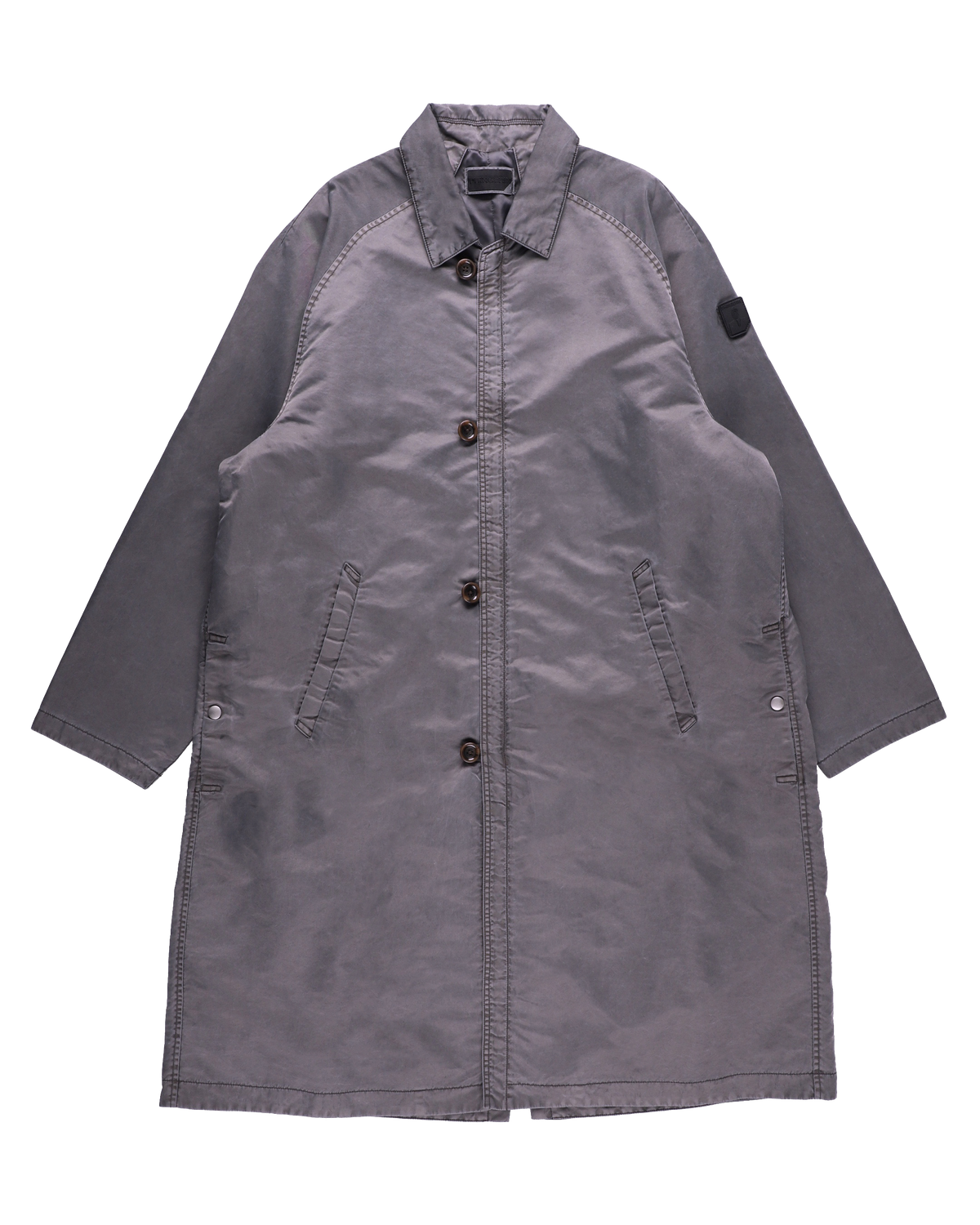 LOOP FRONT NYLON COAT CHARCOAL