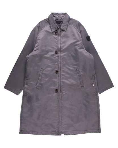 LOOP FRONT NYLON COAT CHARCOAL