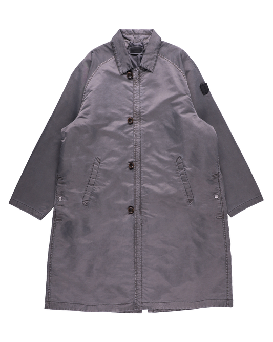 LOOP FRONT NYLON COAT CHARCOAL