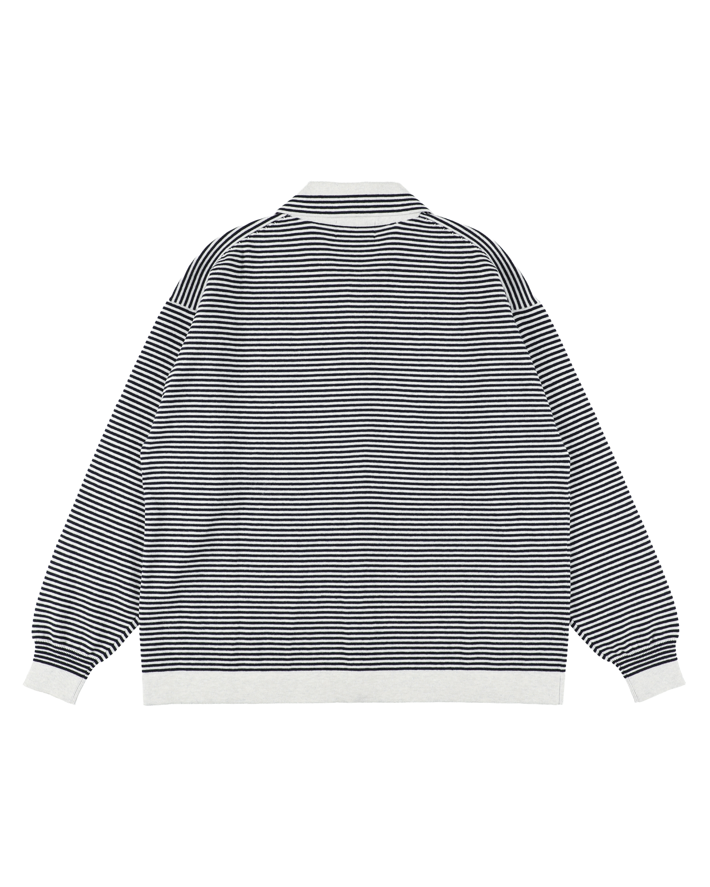 STRIPE KNIT SHIRT HEATHER GREY x NAVY