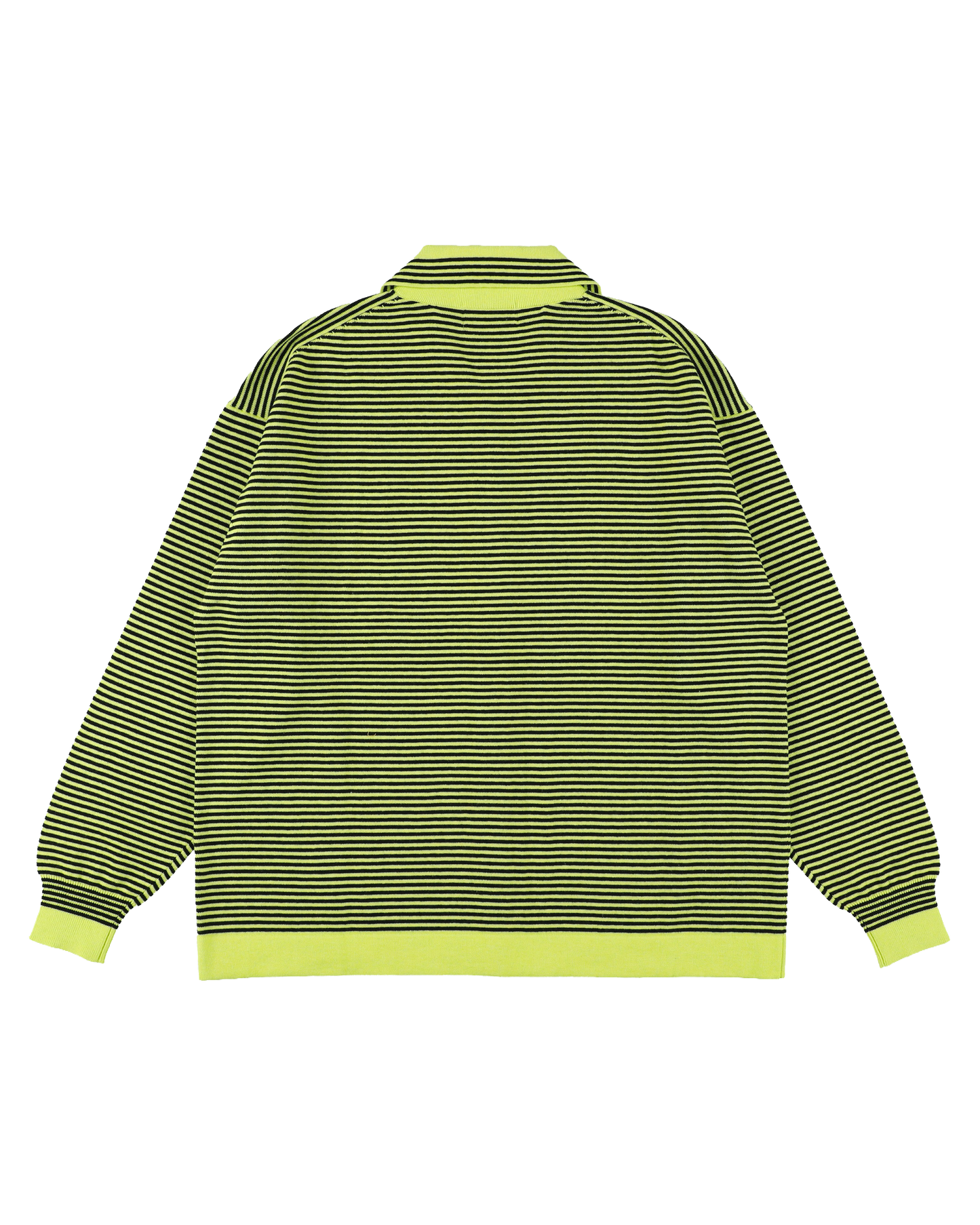 STRIPE KNIT SHIRT LIME YELLOW x BLACK
