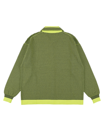 STRIPE KNIT SHIRT LIME YELLOW x BLACK