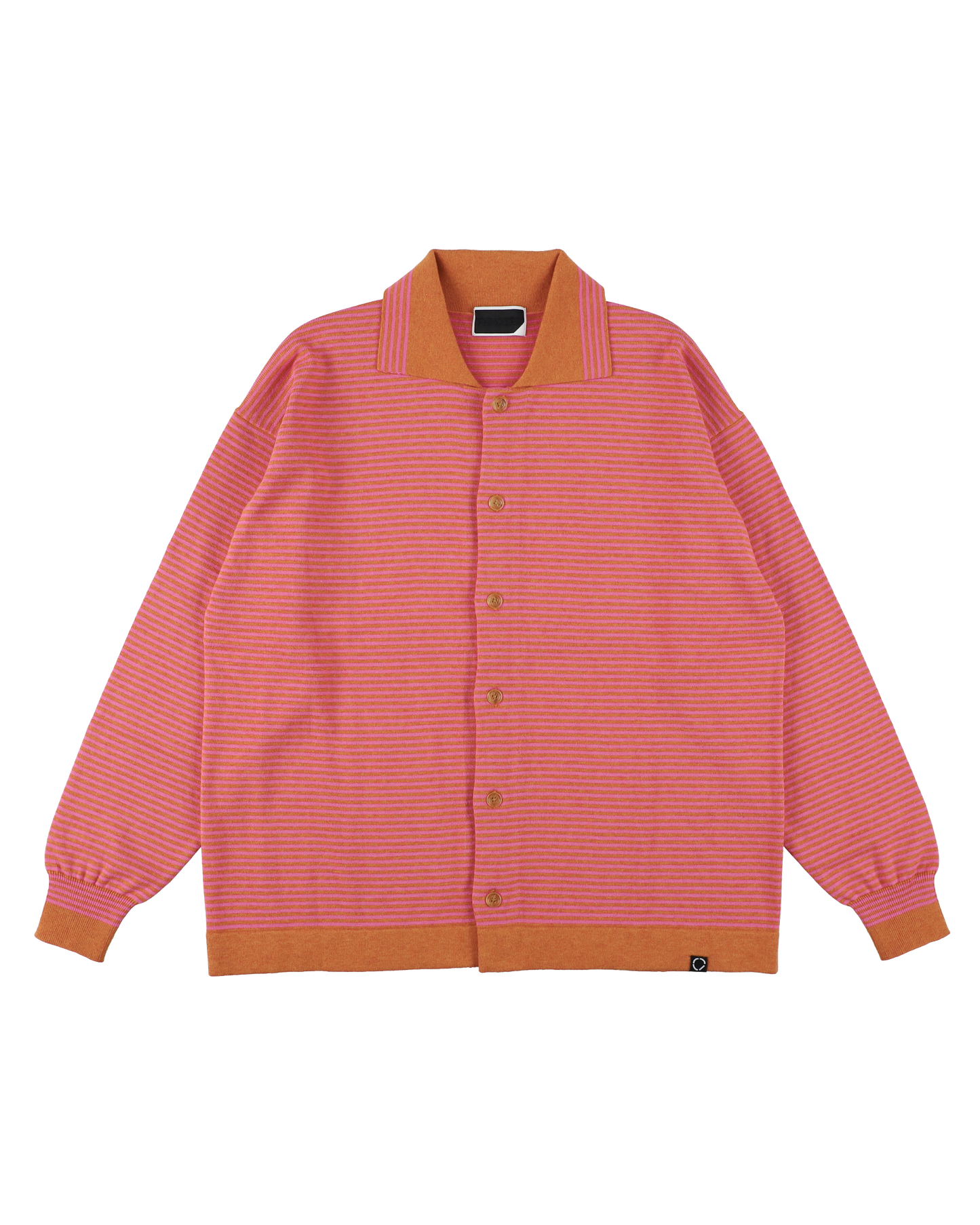 STRIPE KNIT SHIRT ORANGE x PINK