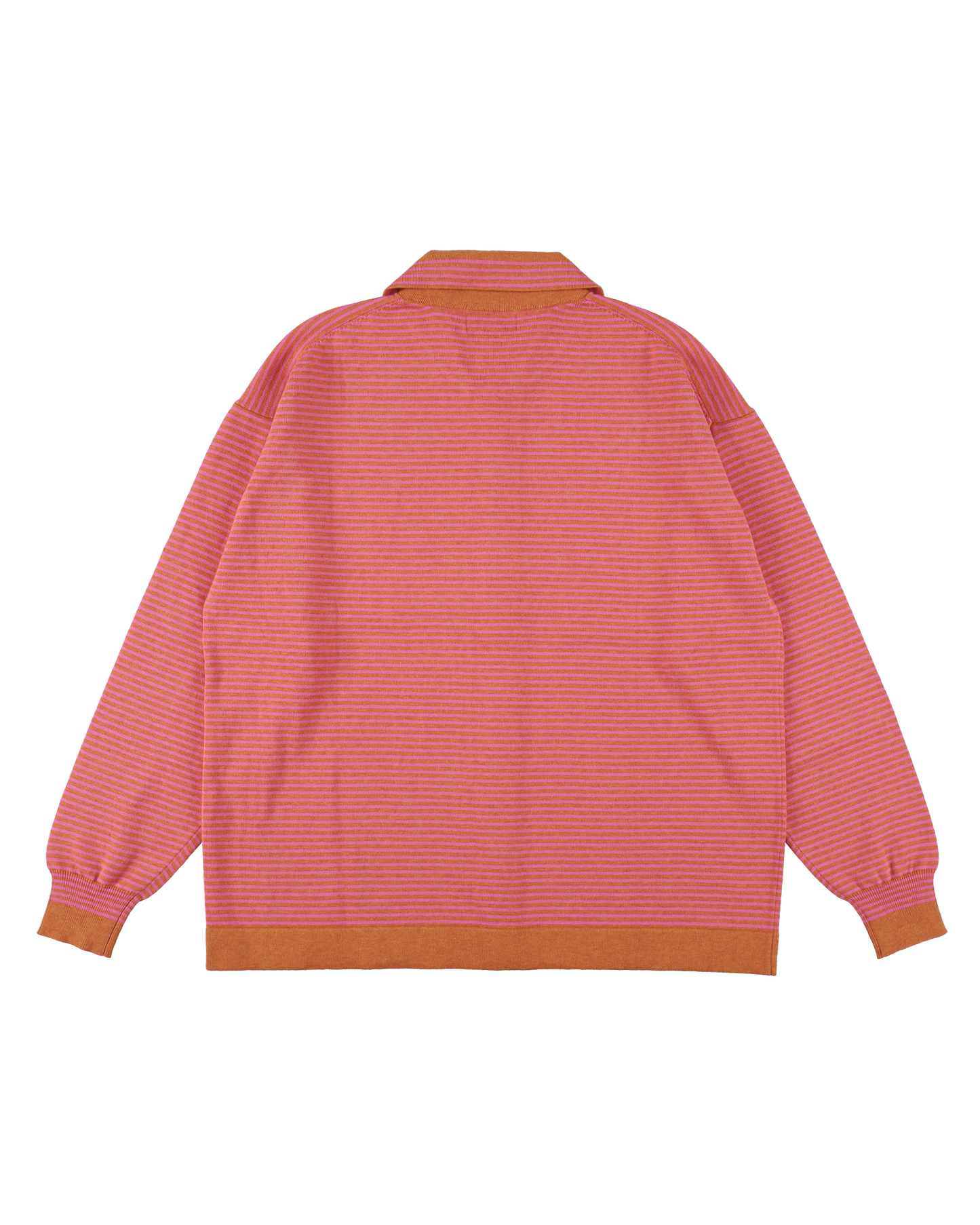 STRIPE KNIT SHIRT ORANGE x PINK