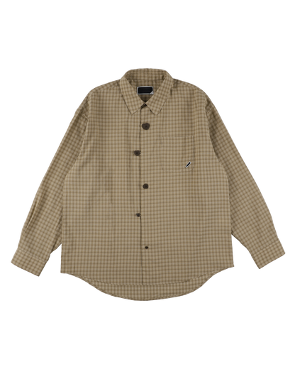 FLOATING HEART SHIRT CHECK BEIGE