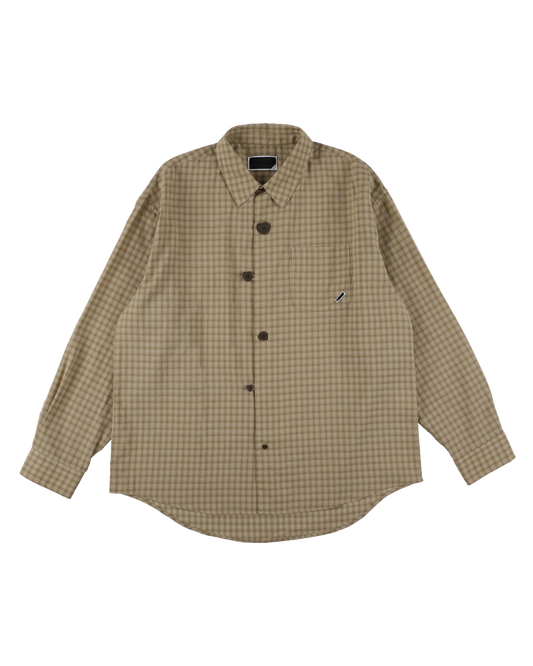 FLOATING HEART SHIRT CHECK BEIGE