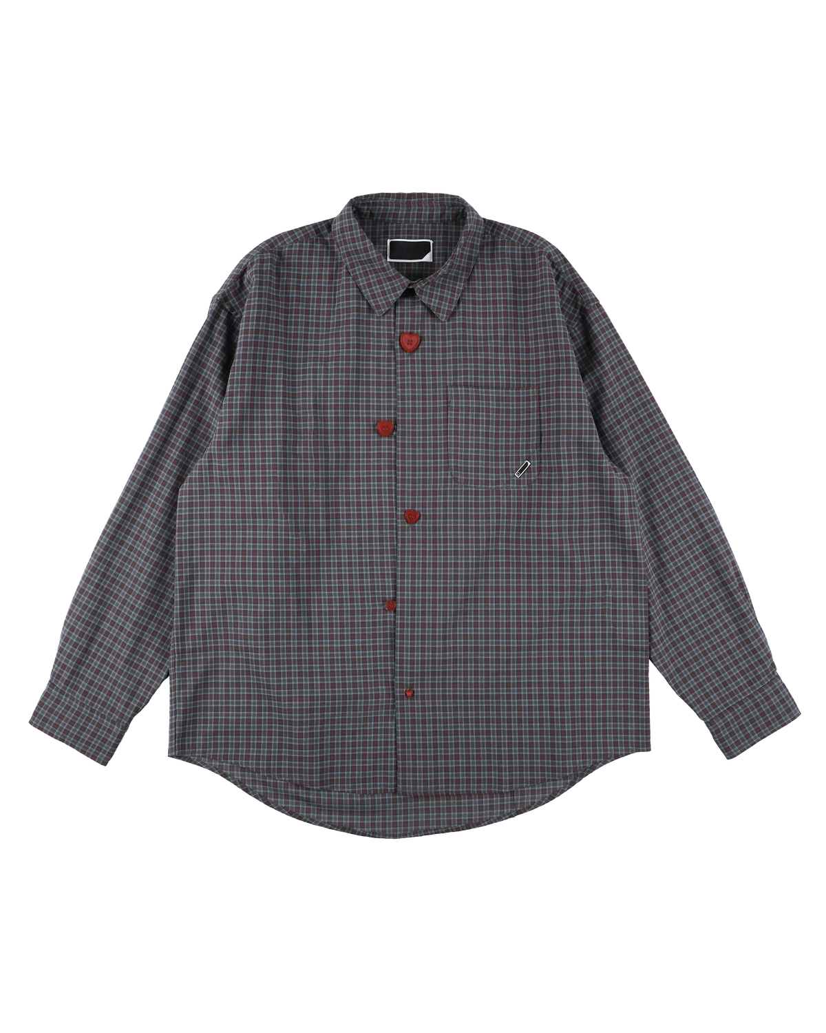 FLOATING HEART SHIRT CHECK CHARCOAL