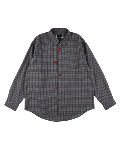 FLOATING HEART SHIRT CHECK CHARCOAL