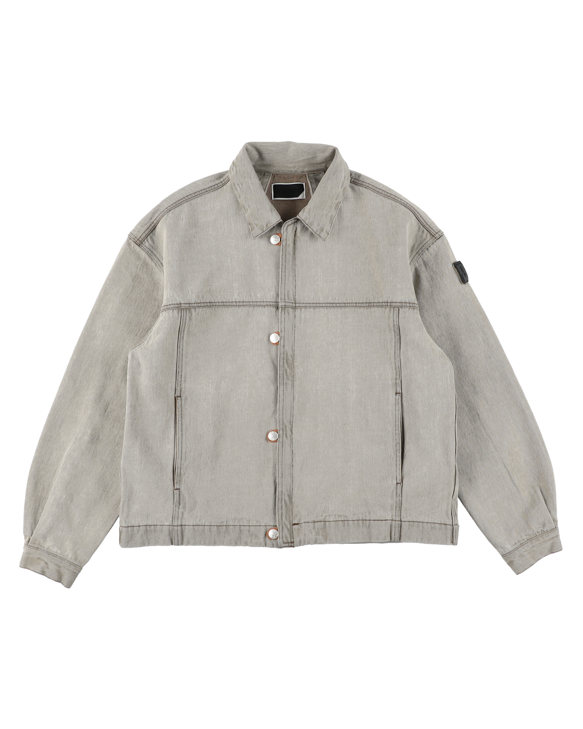 LOOP FRONT DENIM JACKET BEIGE