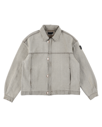 LOOP FRONT DENIM JACKET BEIGE
