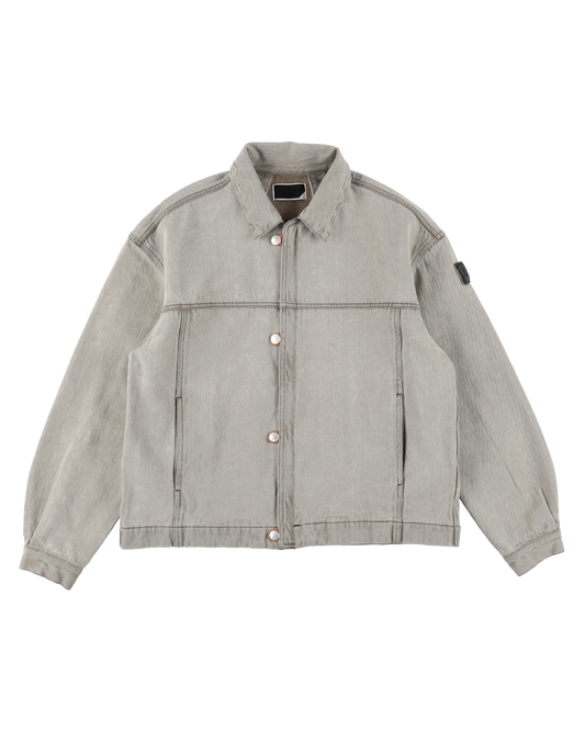 LOOP FRONT DENIM JACKET BEIGE