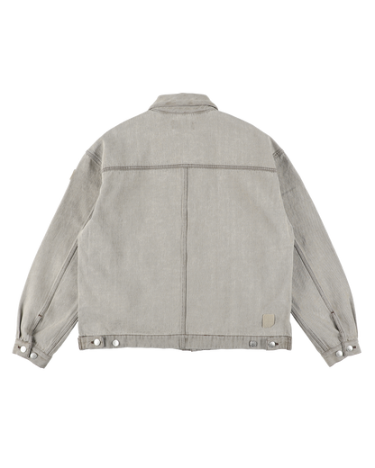 LOOP FRONT DENIM JACKET BEIGE