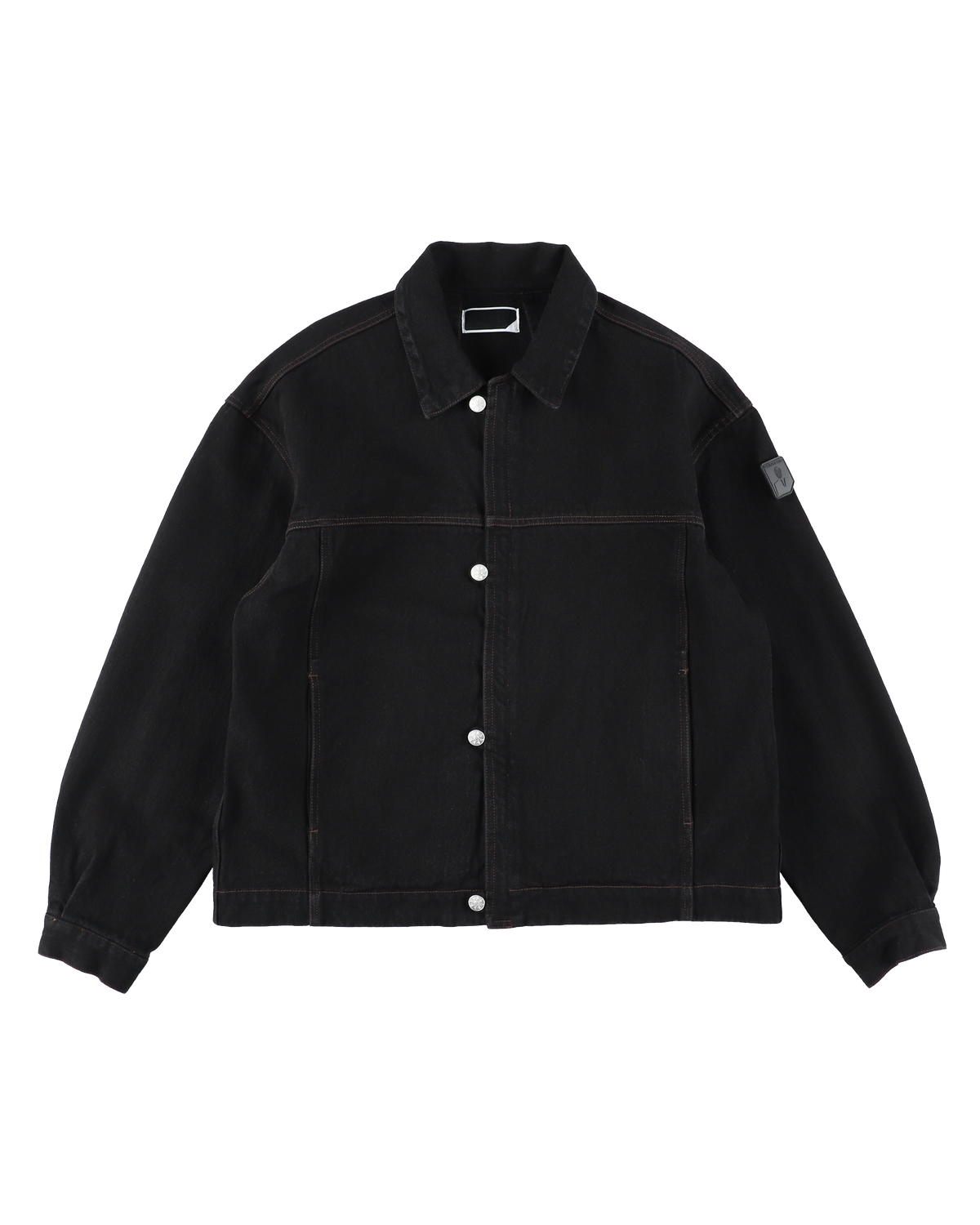 LOOP FRONT DENIM JACKET BLACK