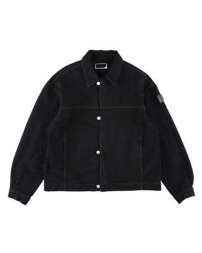LOOP FRONT DENIM JACKET BLACK
