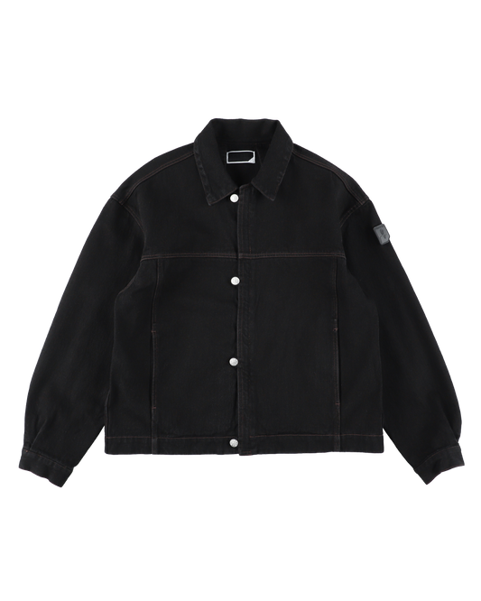 LOOP FRONT DENIM JACKET BLACK