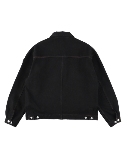 LOOP FRONT DENIM JACKET BLACK