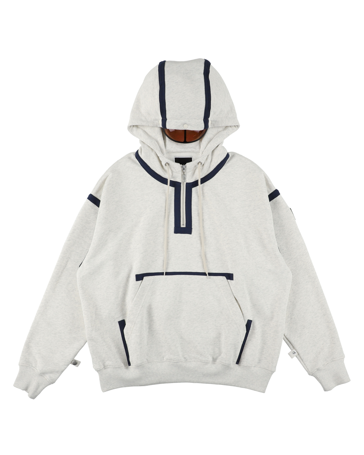 VISOR QUARTER ZIP HOODIE OATMEAL