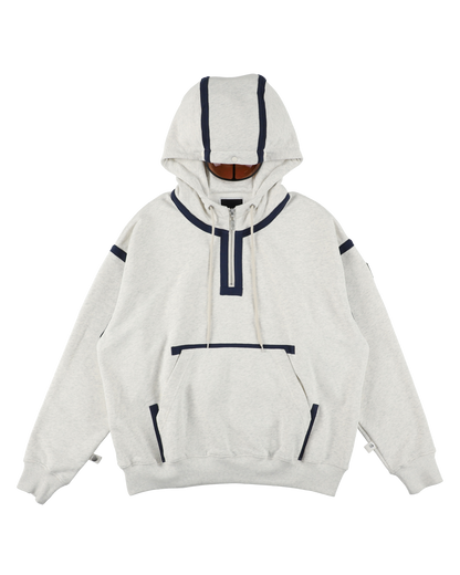 VISOR QUARTER ZIP HOODIE OATMEAL