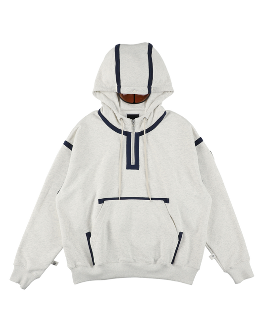 VISOR QUARTER ZIP HOODIE OATMEAL