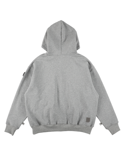 VISOR BUTTON HOODIE HEATHER GREY