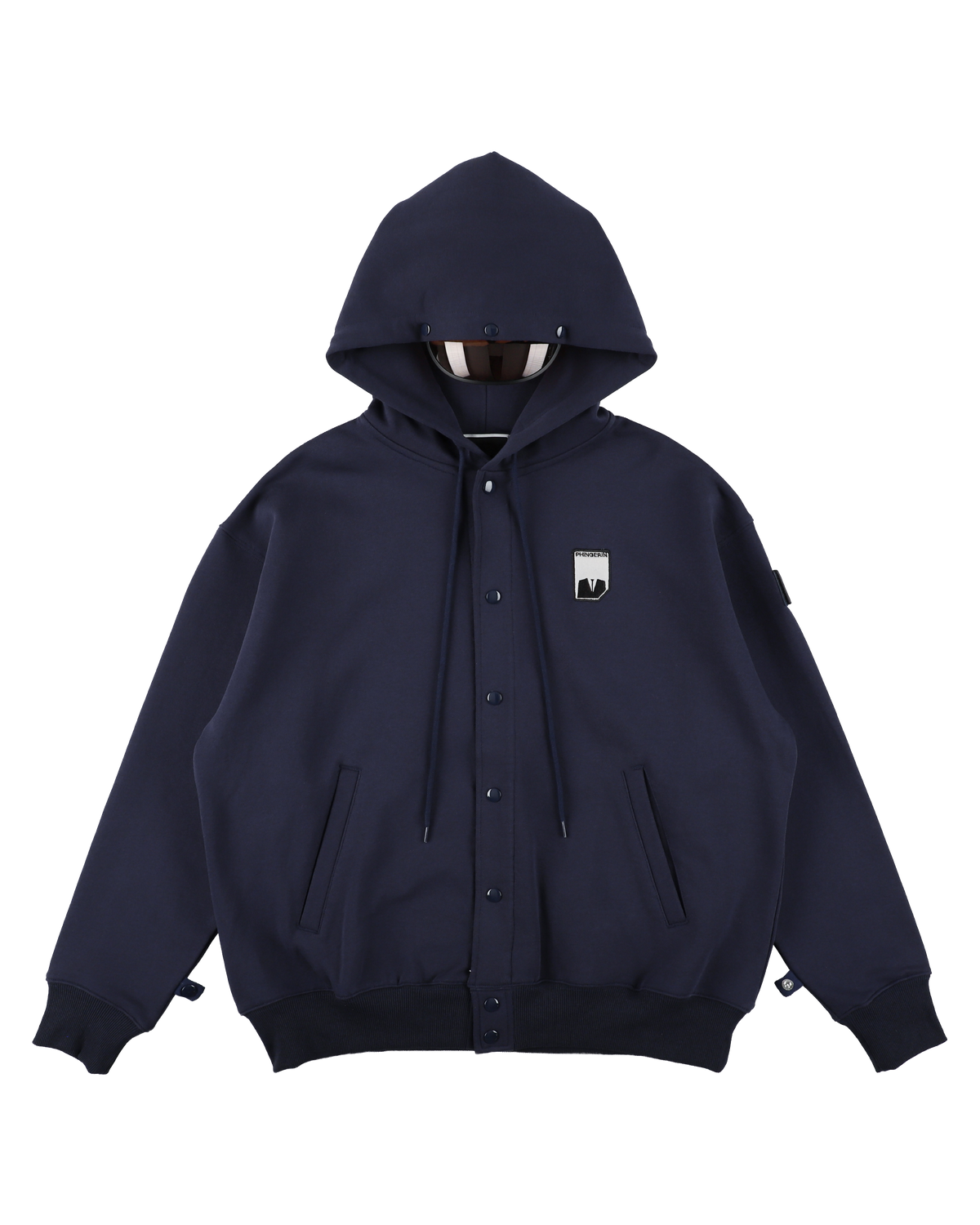 VISOR BUTTON HOODIE NAVY