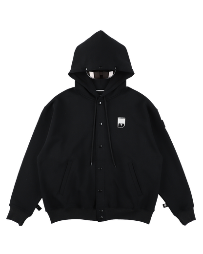VISOR BUTTON HOODIE BLACK