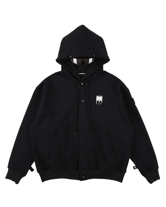 VISOR BUTTON HOODIE BLACK