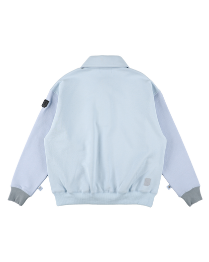 DOUBLE SHAWL-COLLAR SWEATSHIRT SAX