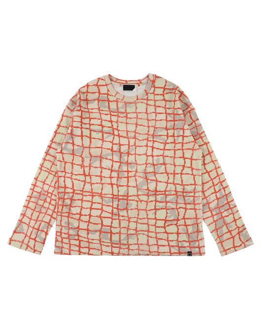 NET L/S WAFFLE THERMAL RED NET
