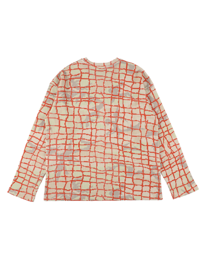 NET L/S WAFFLE THERMAL RED NET