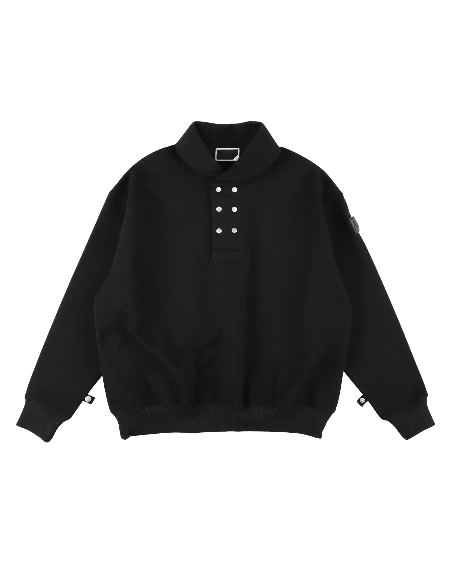 DOUBLE SHAWL-COLLAR SWEATSHIRT BLACK