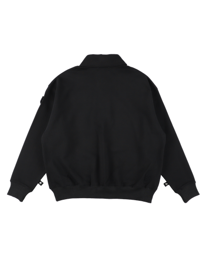 DOUBLE SHAWL-COLLAR SWEATSHIRT BLACK