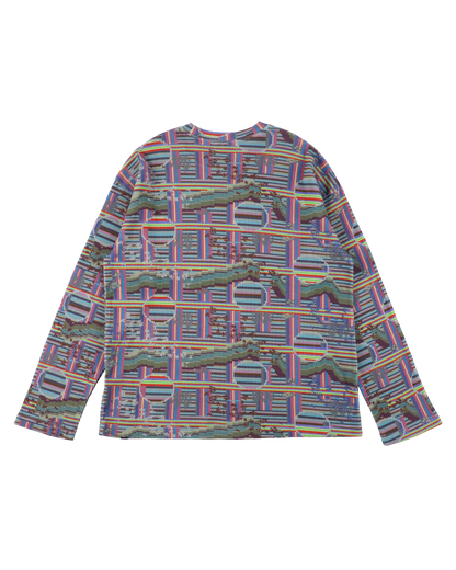 BORDER L/S WAFFLE THERMAL RAINBOW