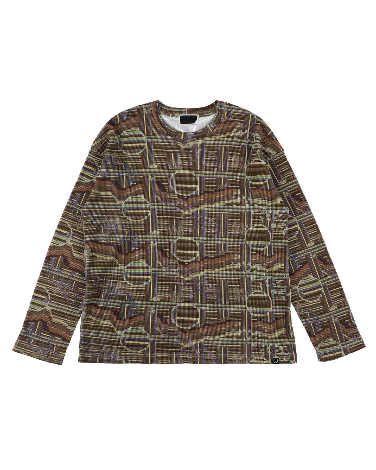 BORDER L/S WAFFLE THERMAL SEPIA