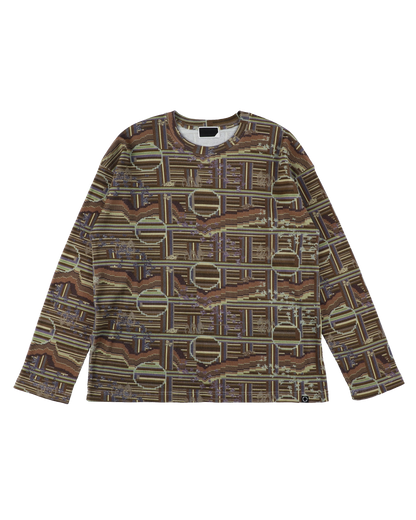 BORDER L/S WAFFLE THERMAL SEPIA