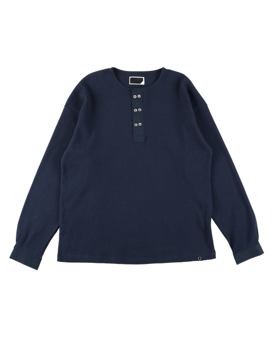 DOUBLE HENLEY L/S TEE NAVY