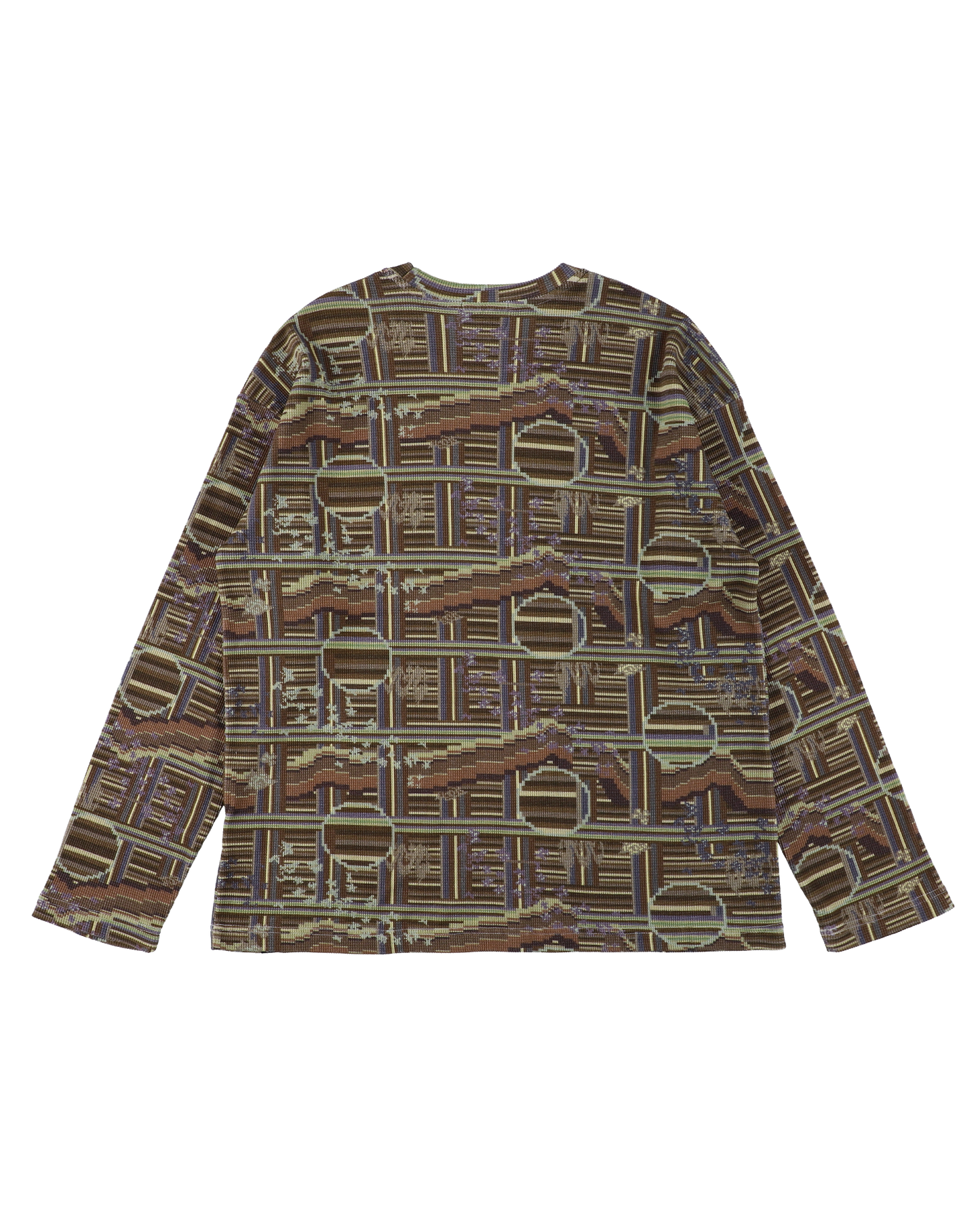 BORDER L/S WAFFLE THERMAL SEPIA