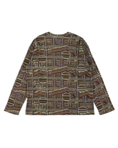 BORDER L/S WAFFLE THERMAL SEPIA