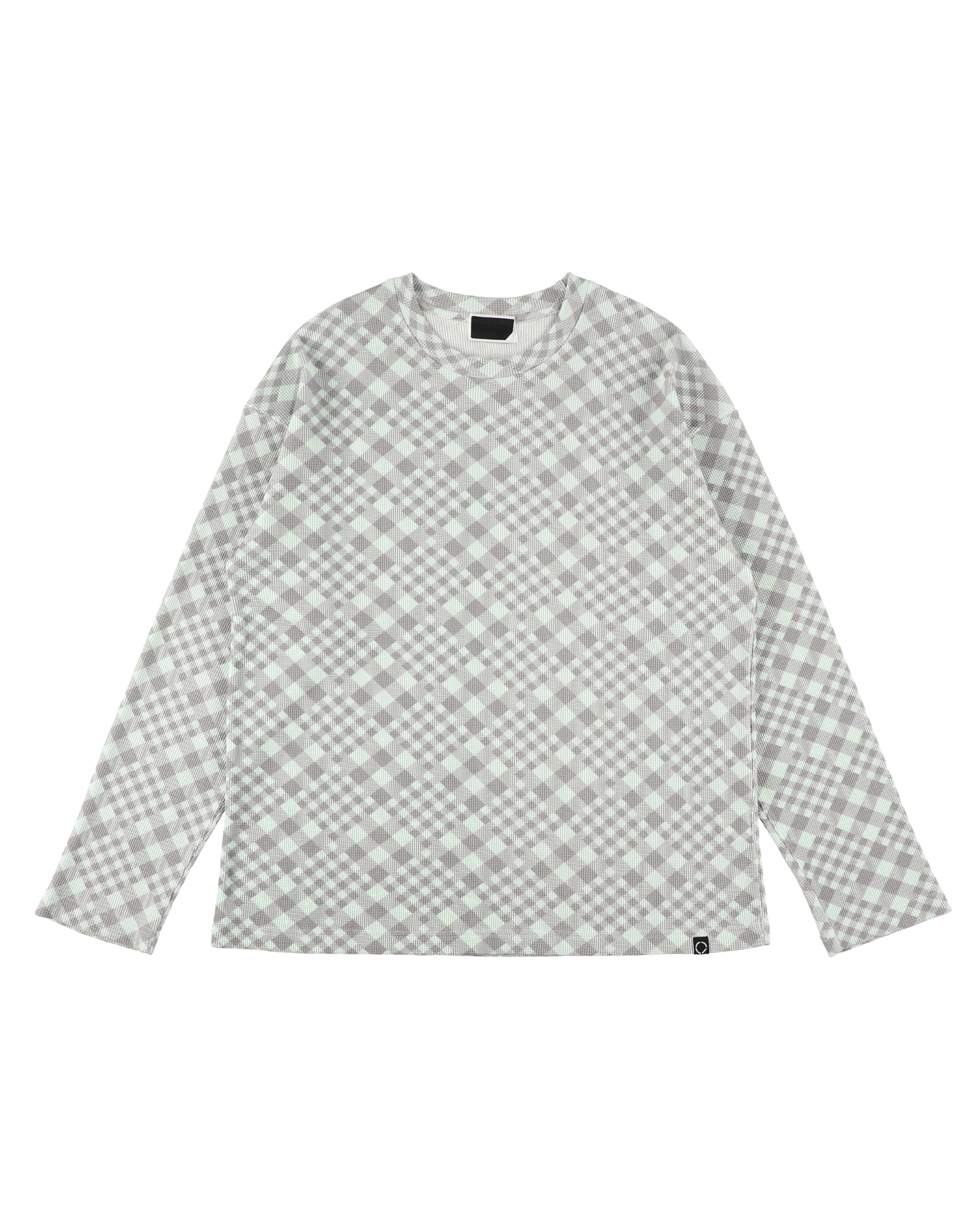 GINGHAM L/S WAFFLE THERMAL SKY GREY