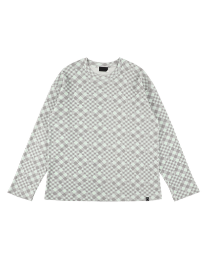 GINGHAM L/S WAFFLE THERMAL SKY GREY