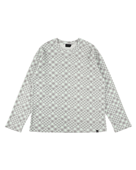 GINGHAM L/S WAFFLE THERMAL SKY GREY