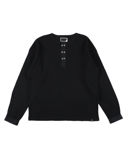 DOUBLE HENLEY L/S TEE BLACK