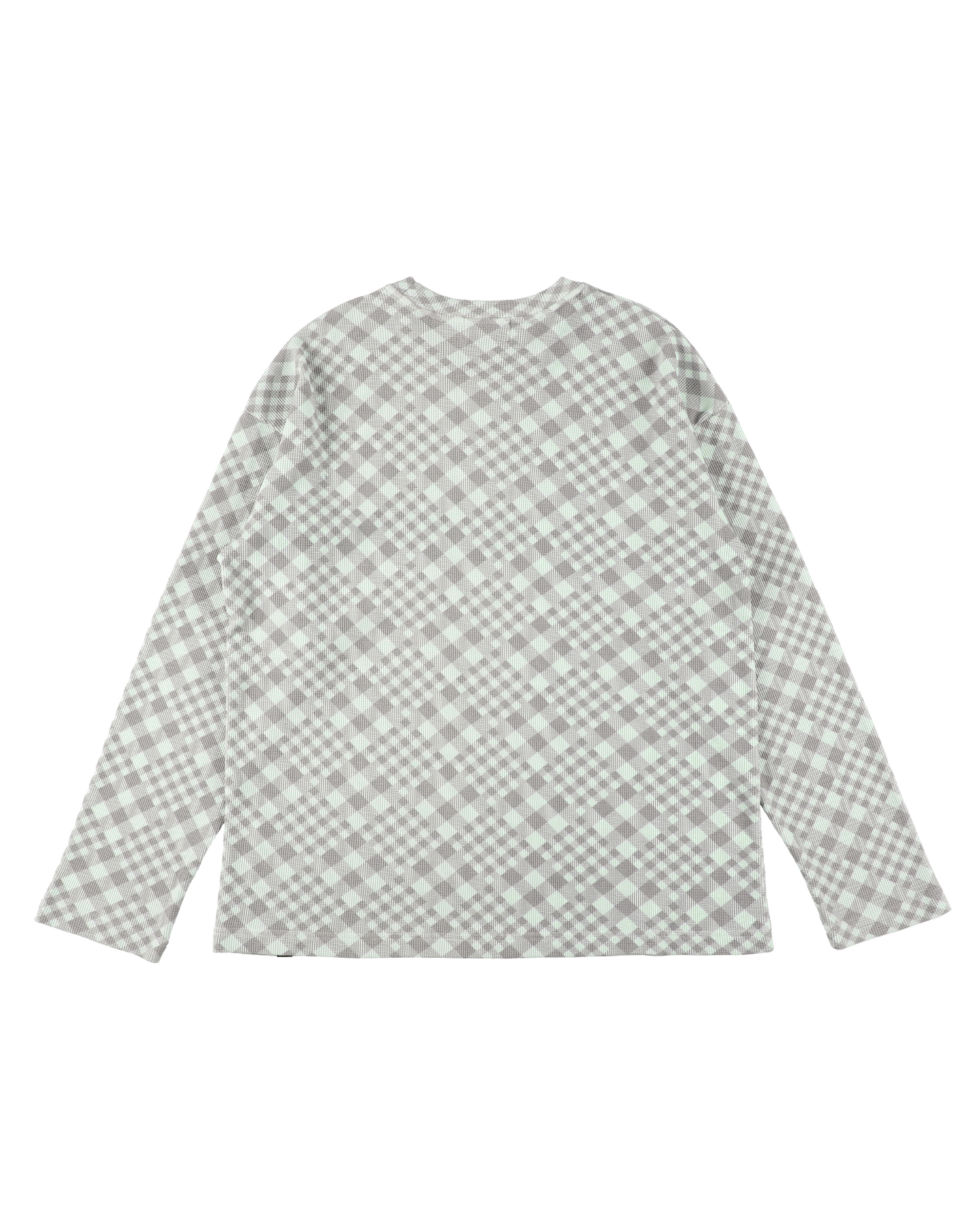 GINGHAM L/S WAFFLE THERMAL SKY GREY