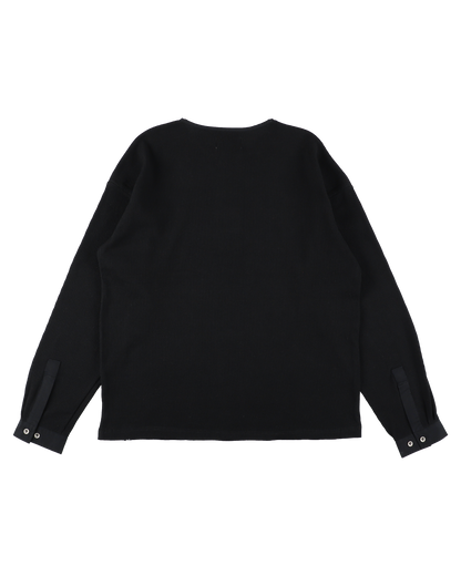 DOUBLE HENLEY L/S TEE BLACK