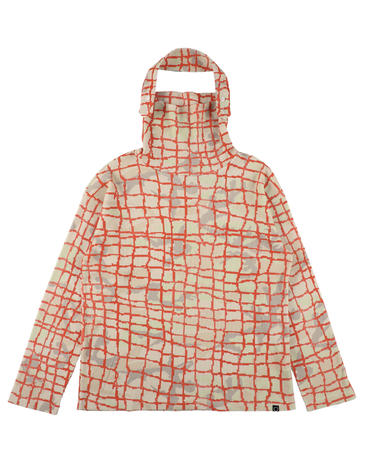 NET L/S WAFFLE HEAD STRAP THERMAL RED NET