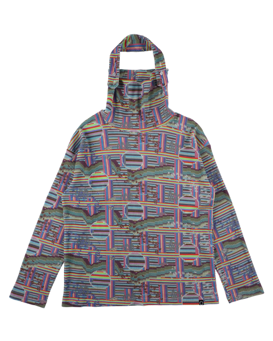 BORDER L/S WAFFLE HEAD STRAP THERMAL RAINBOW