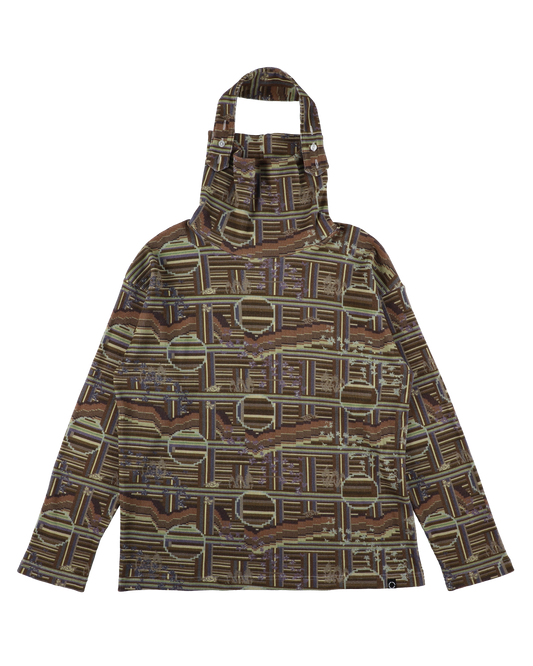 BORDER L/S WAFFLE HEAD STRAP THERMAL SEPIA