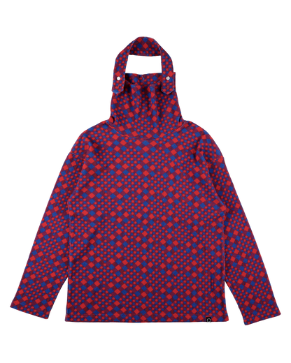 GINGHAM L/S WAFFLE HEAD STRAP THERMAL RED BLUE